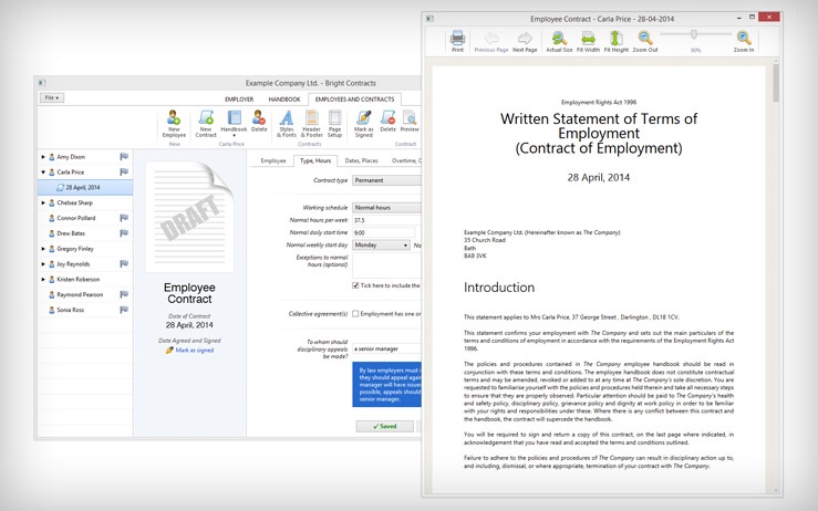 screenshot of Bright Contracts